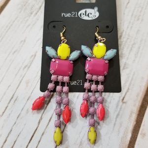 Multicolored neon earrings